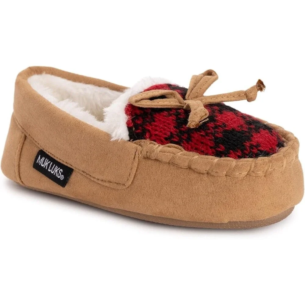 MUK LUKS Kids Patterned Moccasins - Large (1-2)